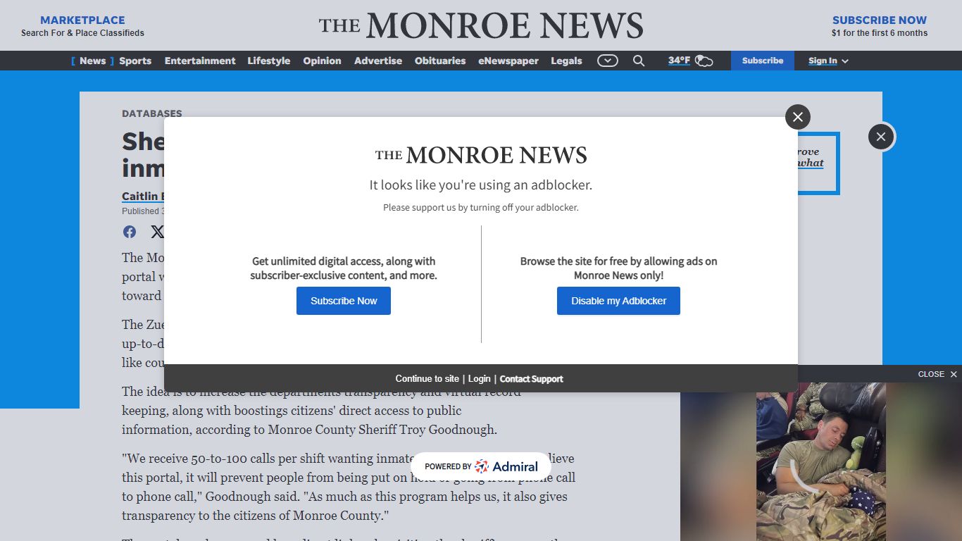 Sheriff's office launches new online inmate portal - Monroe News